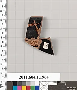 Terracotta rim fragment of a kylix (drinking cup)