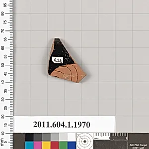 Terracotta rim fragment of a kylix (drinking cup)