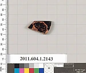 Terracotta rim fragment of a kylix (drinking cup)