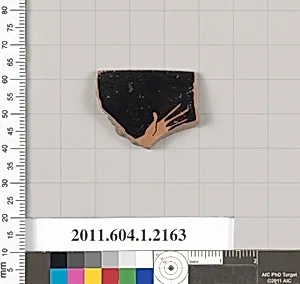 Terracotta rim fragment of a kylix (drinking cup)