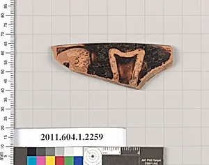 Terracotta rim fragment of a kylix (drinking cup)