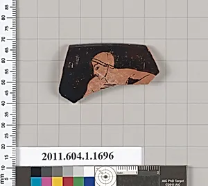 Terracotta rim fragment of a kylix (drinking cup)