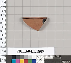Terracotta rim fragment of a kylix (drinking cup)
