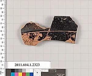 Terracotta rim fragment of a kylix (drinking cup)