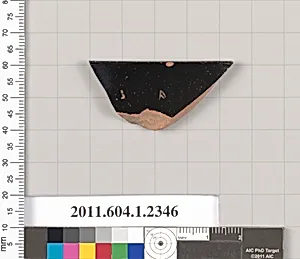 Terracotta rim fragment of a kylix (drinking cup)