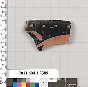Terracotta rim fragment of a kylix (drinking cup)
