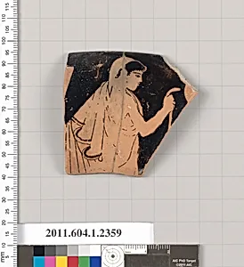Terracotta rim fragment of a kylix (drinking cup)