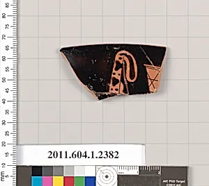 Terracotta rim fragment of a kylix (drinking cup)