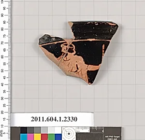 Terracotta rim fragment of a kylix (drinking cup)