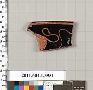 Terracotta rim fragment of a kylix (drinking cup)