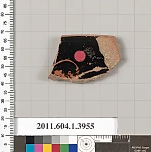 Terracotta rim fragment of a kylix (drinking cup)