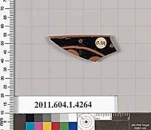 Terracotta rim fragment of a kylix (drinking cup)