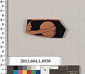 Terracotta rim fragment of a kylix (drinking cup)