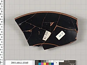 Terracotta rim fragment of a kylix (drinking cup)