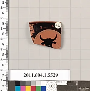 Terracotta rim fragment of a kylix (drinking cup)