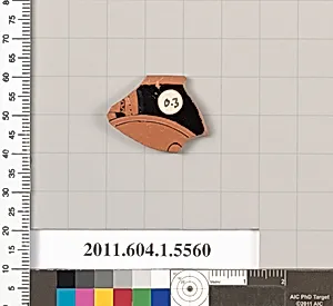 Terracotta rim fragment of a kylix (drinking cup)