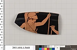 Terracotta rim fragment of a kylix (drinking cup)