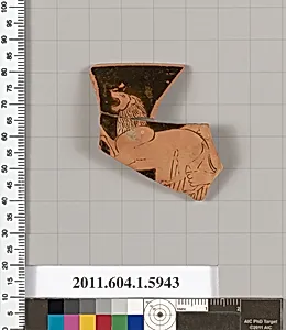 Terracotta rim fragment of a kylix (drinking cup)