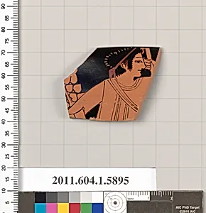 Terracotta rim fragment of a kylix (drinking cup)