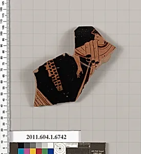 Terracotta rim fragment of a kylix (drinking cup)