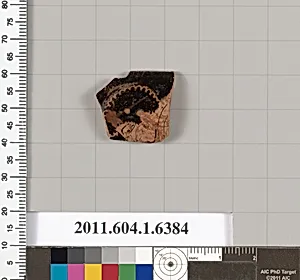 Terracotta rim fragment of a kylix (drinking cup)