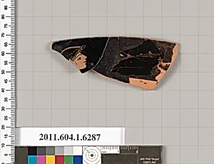 Terracotta rim fragment of a kylix (drinking cup)