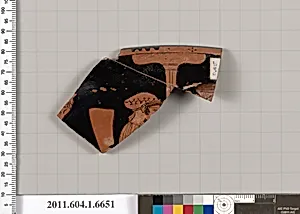 Terracotta rim fragment of a kylix (drinking cup)