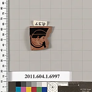 Terracotta rim fragment of a kylix (drinking cup)