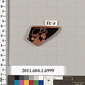 Terracotta rim fragment of a kylix (drinking cup)