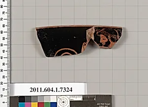Terracotta rim fragment of a kylix (drinking cup)