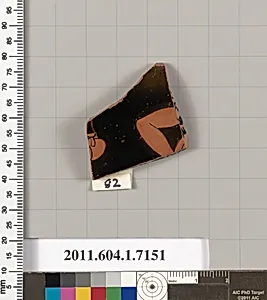 Terracotta rim fragment of a kylix (drinking cup) by Makron