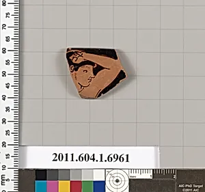 Terracotta rim fragment of a kylix (drinking cup)