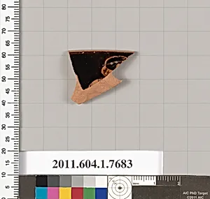 Terracotta rim fragment of a kylix (drinking cup)