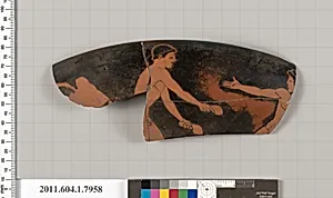 Terracotta rim fragment of a kylix (drinking cup)