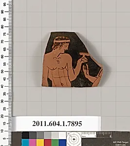 Terracotta rim fragment of a kylix (drinking cup)