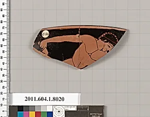 Terracotta rim fragment of a kylix (drinking cup)