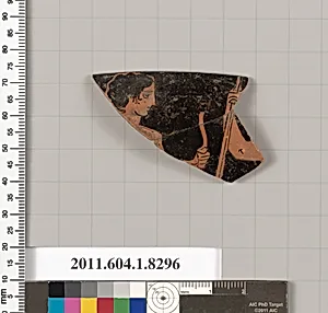 Terracotta rim fragment of a kylix (drinking cup)