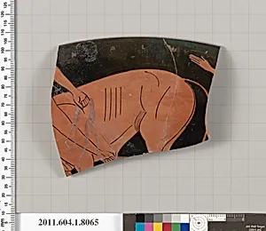 Terracotta rim fragment of a kylix (drinking cup)