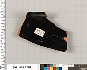 Terracotta rim fragment of a kylix (drinking cup)