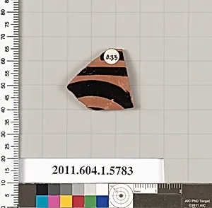 Terracotta rim fragment of a kylix: eye-cup (drinking cup)