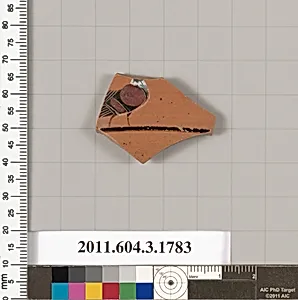 Terracotta rim fragment of a kylix: Lip cup (drinking cup) by Unknown Artist