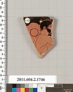 Terracotta rim fragment of a skyphos (deep drinking cup)