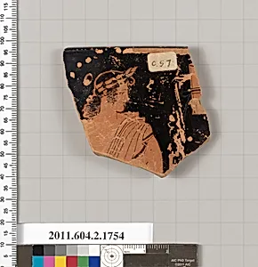 Terracotta rim fragment of a skyphos (deep drinking cup) by Unknown Artist