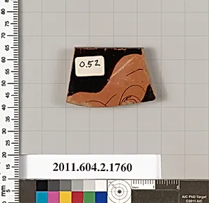 Terracotta rim fragment of a skyphos (deep drinking cup)