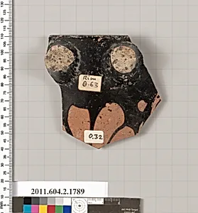 Terracotta rim fragment of a skyphos (deep drinking cup)