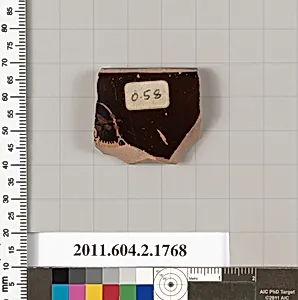 Terracotta rim fragment of a skyphos (deep drinking cup)
