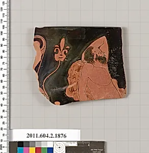 Terracotta rim fragment of a skyphos (deep drinking cup)