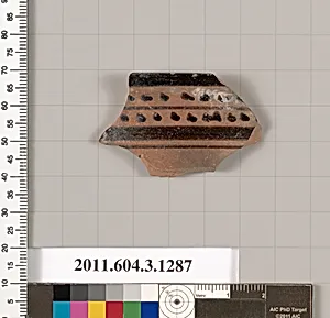 Terracotta rim fragment of a skyphos (deep drinking cup)