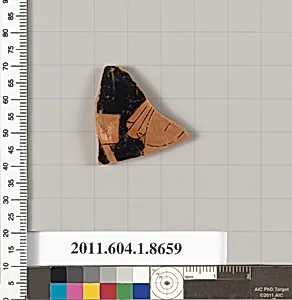 Terracotta rim fragment of a stemless? kylix (drinking cup) by Unknown Artist