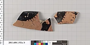 Terracotta rim fragments of a kylix (drinking cup)